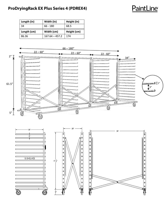 PRODRYINGRACK EX PLUS SERIES 4 DIMENSIONS