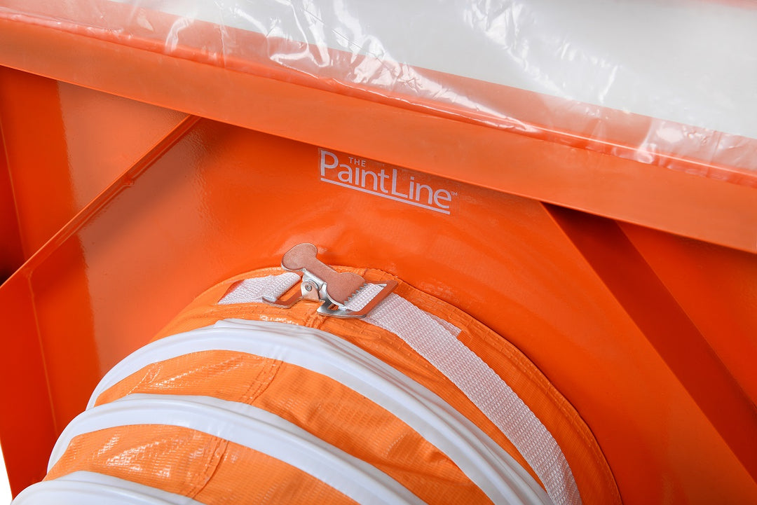 PORTABLE JOBSITE SPRAY BOOTH (PJSB) DUCT REDUCER CLOSE UP CLOSURE PART