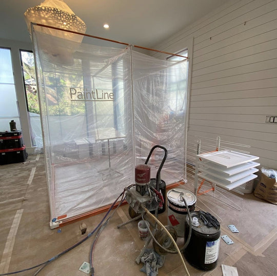 PORTABLE JOBSITE SPRAY BOOTH (PJSB) IN USE WITH PDRTT RACK