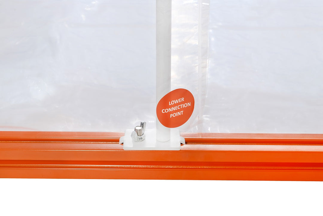 PORTABLE JOBSITE SPRAY BOOTH (PJSB) LOWER CONNECTION POINT FEATURE