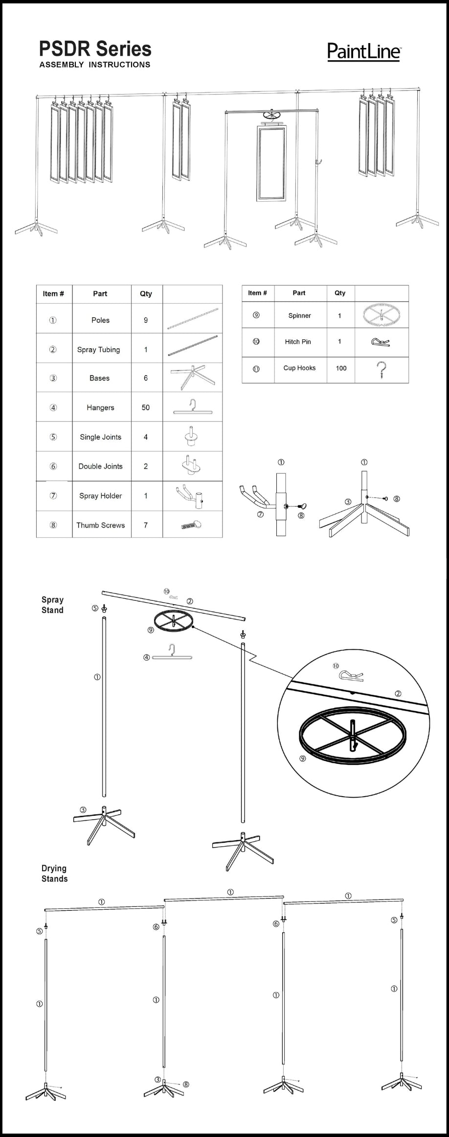 PRODRYINGRACK SD (PSDR) SERIES ASSEMBLY INSTRUCTIONS
