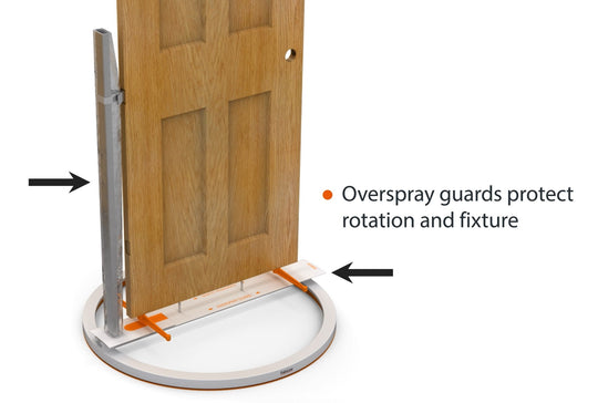INTERIOR DOOR SPRAY AND DRY SERIES (PSDRID) ANIMATION SCREENSHOT TO SHOW OVERSPRAY GUARDS PROTECTING ROTATION AND FIXTURE
