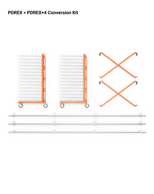 PDREX to PDREX+4 Conversion Kit components on a white background