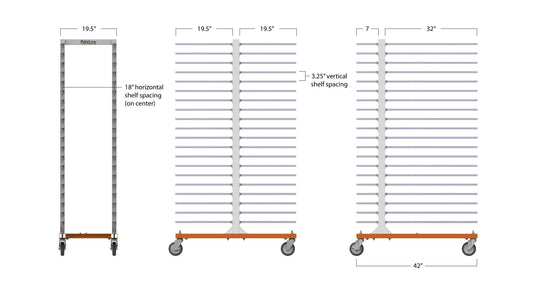 PRODRYINGRACK ADJUSTABLE DEPTH (PDRAD) DIMENSIONS