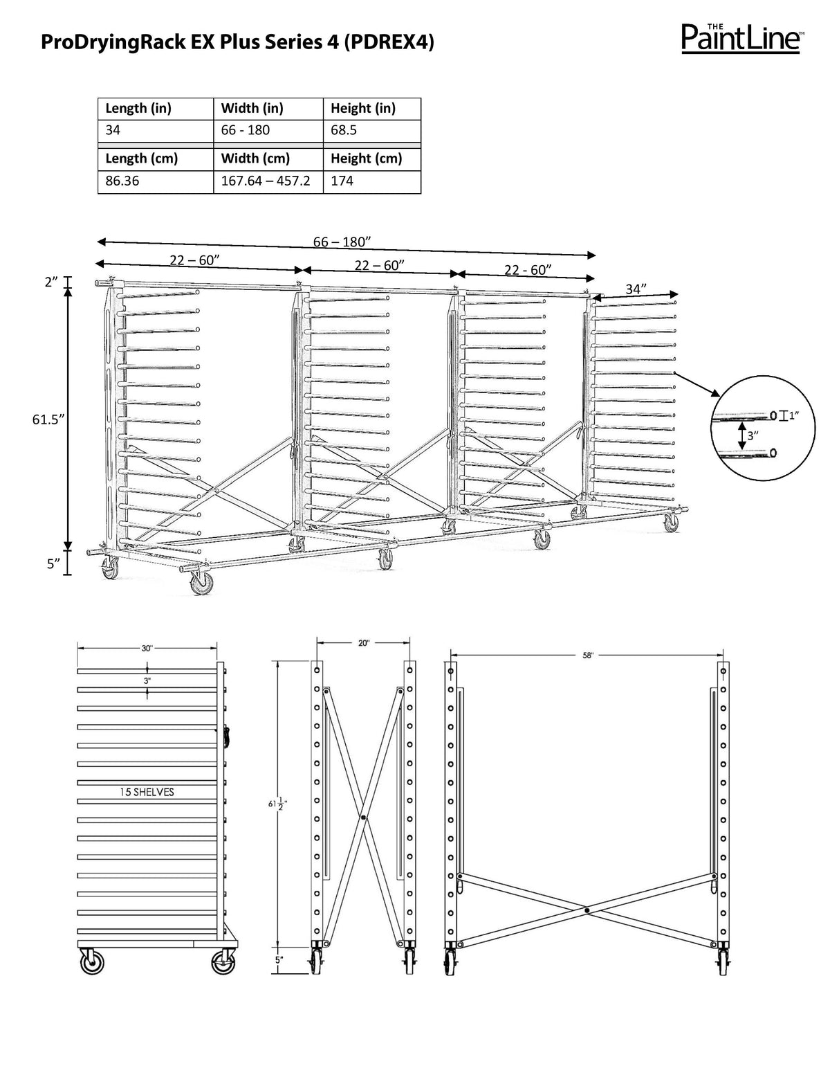 The PaintLine | ProDryingRack EX Plus, Expandable Cabinet Drying Racks
