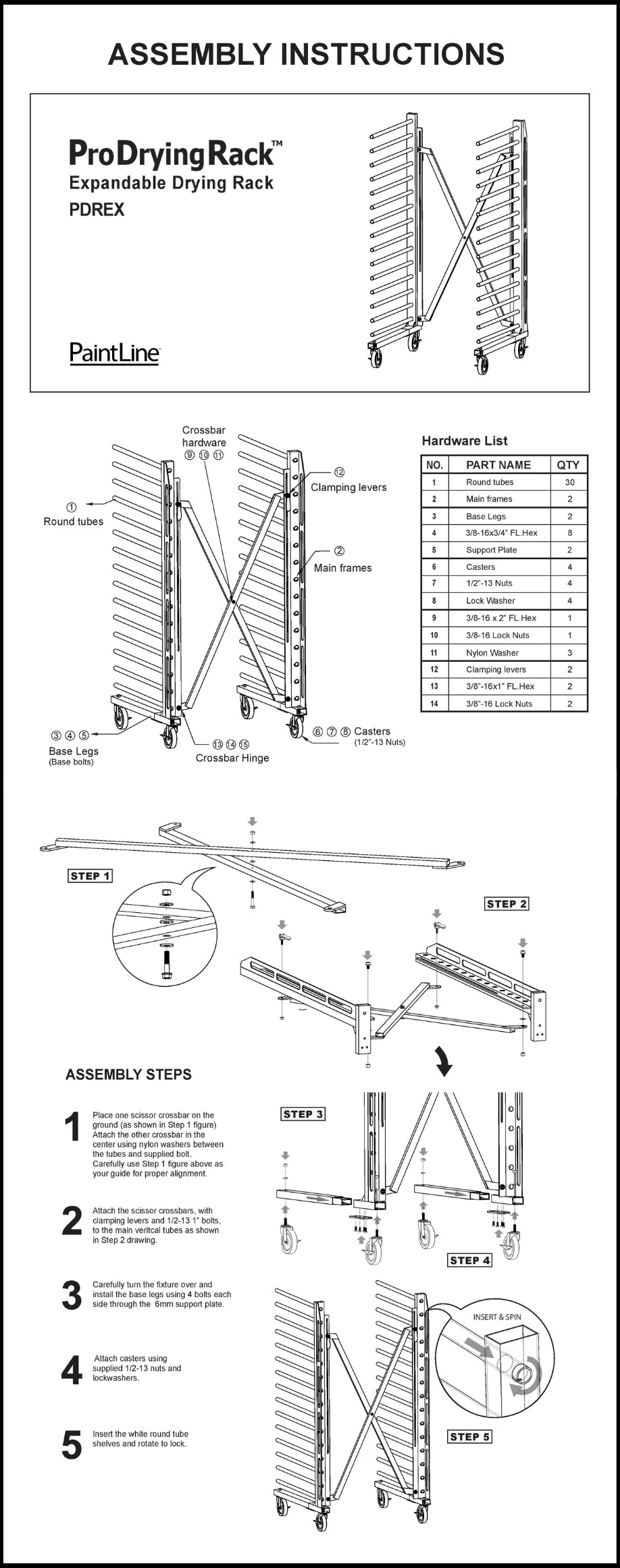 PRODRYINGRACK EX (PDREX) ASSEMBLY INSTRUCTIONS