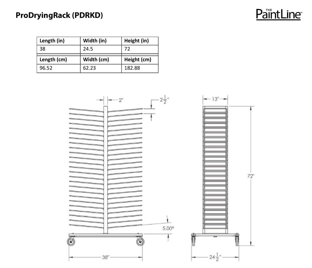 ProDryingRack KD (PDRKD) Dimensions