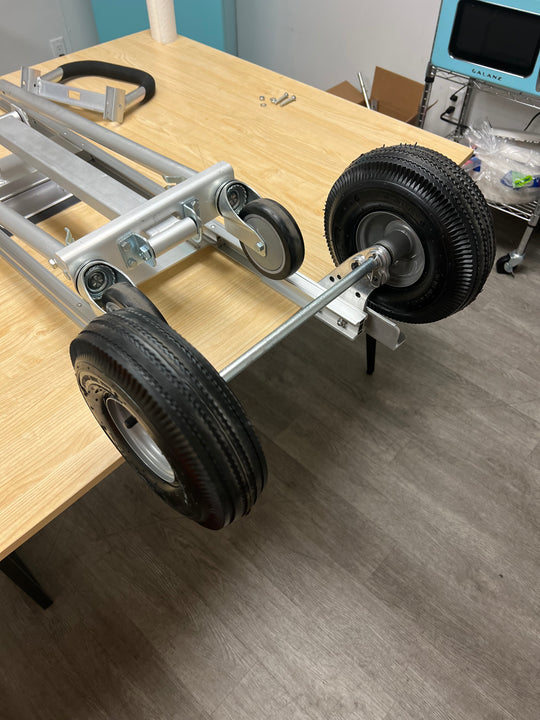 PRODRYINGRACK TRANSPORT (PDRTR) HANDTRUCK WHEELS DURING ASSEMBLY