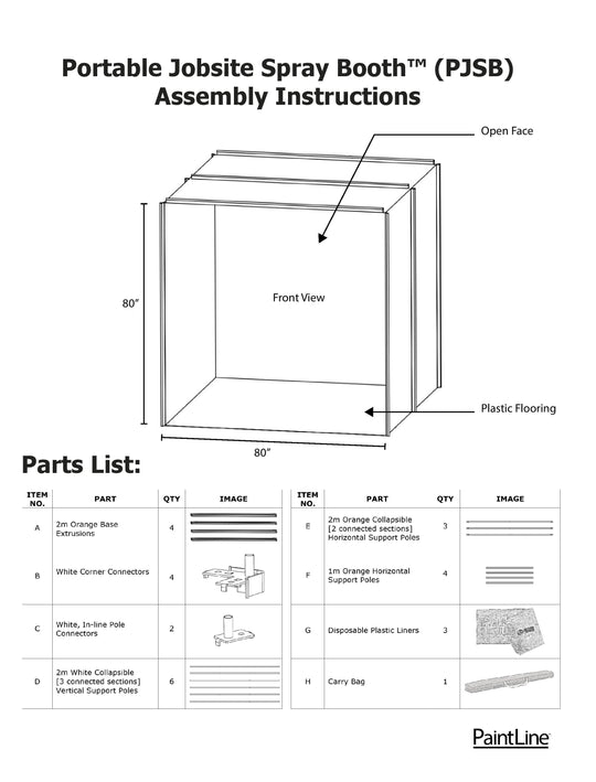 PORTABLE JOBSITE SPRAY BOOTH (PJSB) ASSEMBLY INSTRUCTIONS