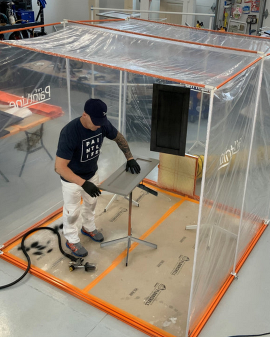 The PaintLine | Rotating Cabinet Door Spray Painting Racks & Stands