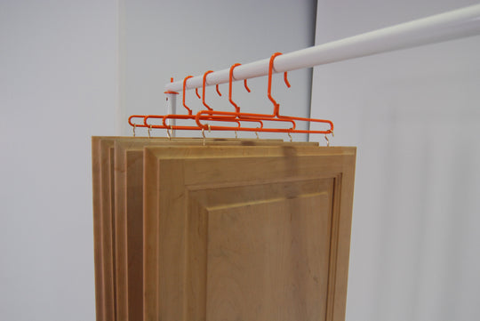 PRODRYINGRACK SD (PSDR) SERIES CUP HOOKS AND STANDARD HANGERS IN USE ON DRYING RACK