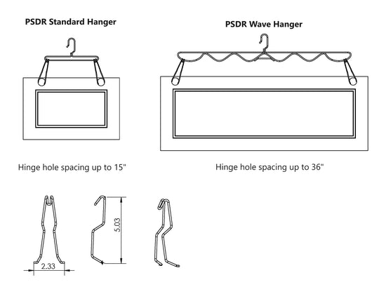 PRODRYINGRACK SD (PSDR) SERIES EFC HINGE HOOKS LINE DRAWINGS WITH DIMENSIONS