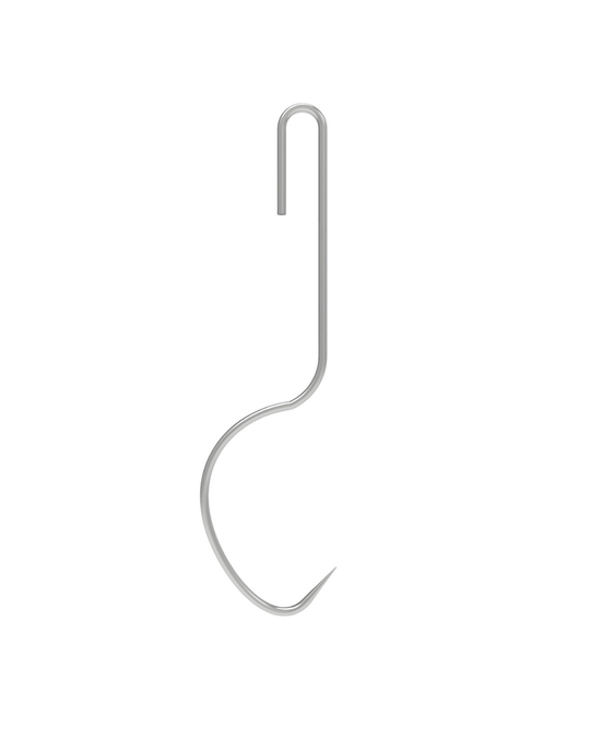 Metallic hook on a white background