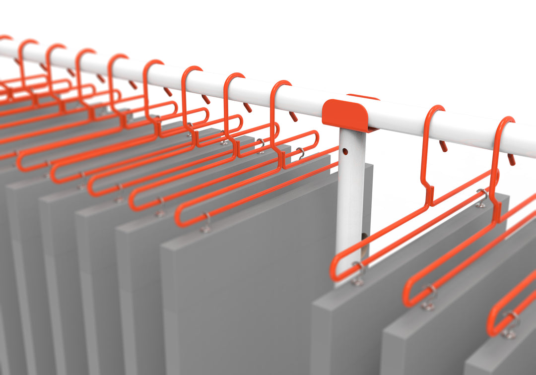 PRODRYINGRACK SD (PSDR) SERIES SUPPORT BRACKET RENDERING CLOSEUP IN USE