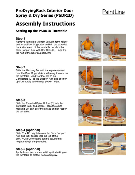 INTERIOR DOOR SPRAY AND DRY SERIES (PSDRID) ASSEMBLY INSTRUCTIONS PAGE 1