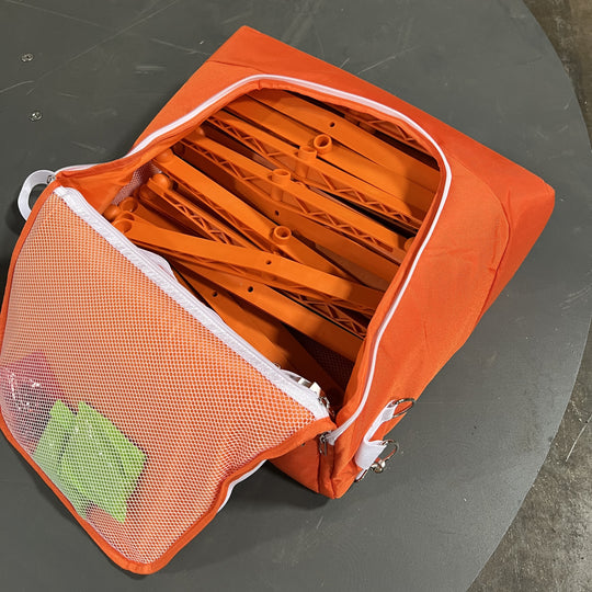 INTERIOR DOOR SPRAY AND DRY SERIES (PSDRID) ORANGE PLASTIC BASE SUPPORTS PACKED IN CARRY BAG