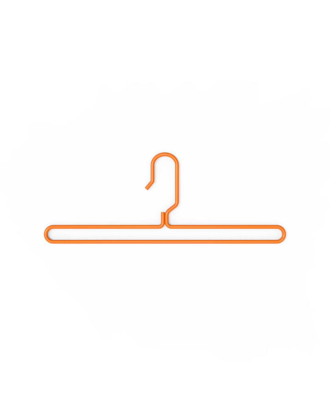 Orange metal hanger on a white background