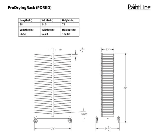 ProDryingRack KD (PDRKD) Dimensions