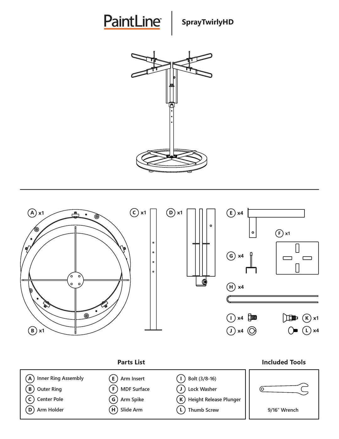 SPRAYTWIRLYHD (SPTYHD) ASSEMBLY INSTRUCTIONS PAGE 1