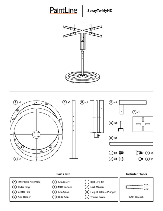 SPRAYTWIRLYHD (SPTYHD) ASSEMBLY INSTRUCTIONS PAGE 1