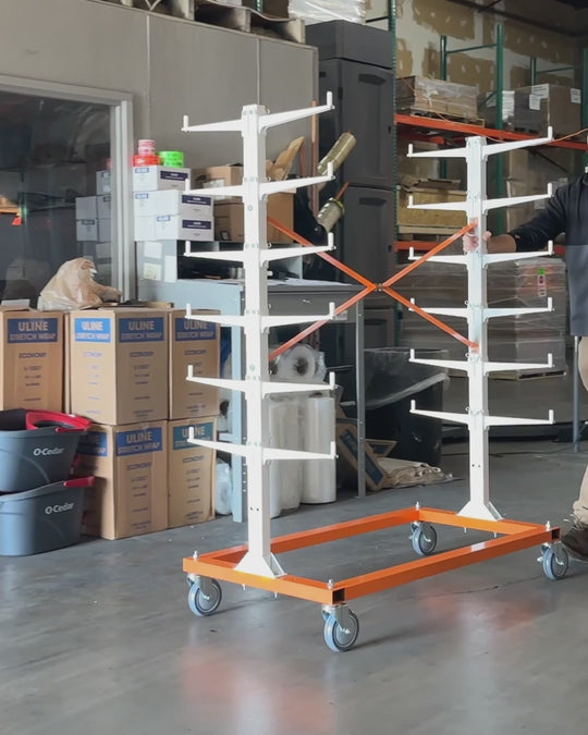 PaintLine's Trim Cart being used by customers in a warehouse setting.