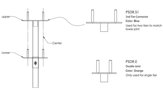 PRODRYINGRACK SD (PSDR) SERIES 2ND TIER CONNECTORS ASSEMBLY INSTRUCTIONS